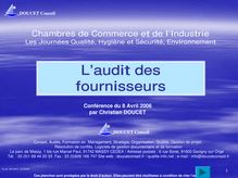 Séminire sur l audit des fournisseurs (CCI Essonne, le 8 04 08), par Christian DOUCET