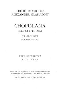 Partition , Polonaise (Op.40 No.1), Chopiniana, Op.46, Glazunov, Aleksandr
