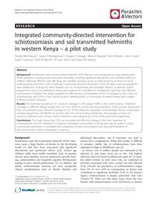 Integrated community-directed intervention for schistosomiasis and soil transmitted helminths in western Kenya – a pilot study