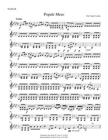 Partition violons II, Popule Meus, Improperias, F minor, Lamas, José Ángel