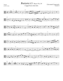 Partition ténor viole de gambe 2, alto clef, Fantasia pour 5 violes de gambe, RC 42