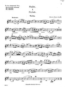 Partition de violon,  pour Piano Trio, Op.35, A Major