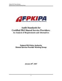 FPKIPA SSPWG Audit Standards
