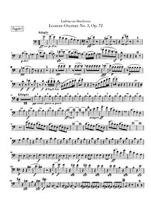 Partition basson 1, 2, Leonora Overture No. 3, C major, Beethoven, Ludwig van