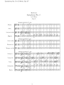 Partition , Allegro con brio, Symphony No.5, Op.67, C minor, Beethoven, Ludwig van par Ludwig van Beethoven