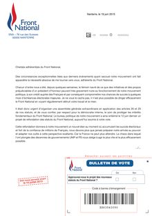 Nouveaux statuts du FN : lettre de Marine Le Pen aux adhérents