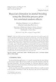 Bayesian estimation in animal breeding using the Dirichlet process prior for correlated random effects