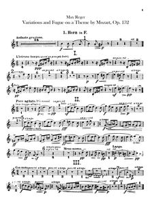 Partition cor 1, 2, 3, 4 (en F), Variationen und Fuge über ein Thema von W. A. Mozart