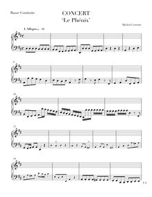 Partition Basso continuo, Concert  Le Phénix , D major, Corrette, Michel