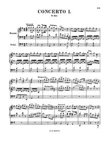 Partition complète, orgue Concerto en G major, G major, Bach, Johann Sebastian