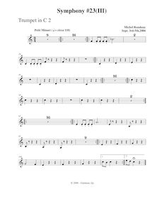 Partition trompette 2, Symphony No.23, F major, Rondeau, Michel par Michel Rondeau