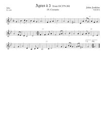 Partition ténor viole de gambe, aigu clef, Airs pour 3 violes de gambe (aigu, ténor, basse) par John Jenkins