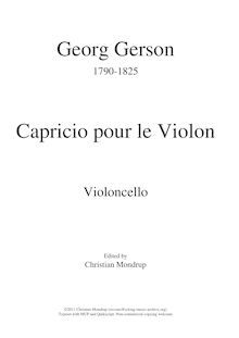 Partition Violoncellos, Capriccio pour violon et orchestre, Capricio pour le Violon