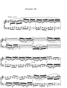 Partition Prelude et Fugue No.11 en F major, BWV 856, Das wohltemperierte Klavier I