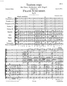 Partition complète, Tantum ergo, D.739, C major, Schubert, Franz