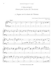 Partition , Fugue sur le chant de l’himne, Journal d’Orgue No 7 à l’usage des Paroisses et des Communautés Religieuses. Himnes.