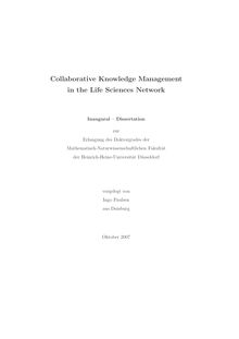 Collaborative knowledge management in the life sciences network [Elektronische Ressource] / vorgelegt von Ingo Paulsen