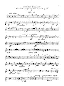 Partition cor 1, 2, 3, 4 (F), Manfred, Манфред, B minor, Tchaikovsky, Pyotr