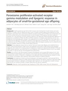 Peroxisome proliferator-activated receptor gamma modulation and lipogenic response in adipocytes of small-for-gestational age offspring