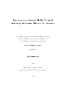 Bayesian algorithms for mobile terminal positioning in outdoor wireless environments [Elektronische Ressource] / von Mohamed Khalaf-Allah