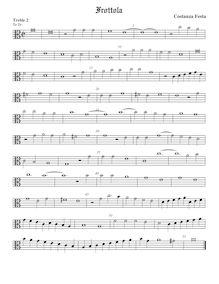 Partition Treble2 viole de gambe, (alto clef), Frottola, Festa, Costanzo