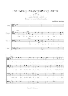 Partition Psalm 44, Estro poetico-armonico, Parafrasi sopra li primi (e secondi) venticinque salmi par Benedetto Marcello