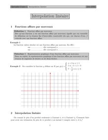 Interpolation linéaire (spécialité) Cours 1
