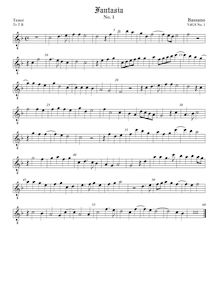 Partition ténor viole de gambe (octave aigu clef), Fantasie per cantar et sonar con ogni sorte d’istrumenti