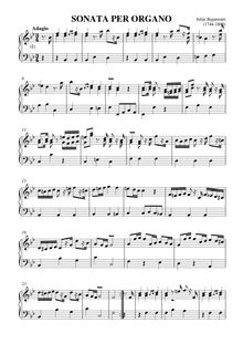 Partition complète, orgue Sonata en B-flat, B? major, Bajamonti, Julije