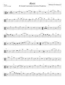 Partition ténor viole de gambe, alto clef, Motets, Ferrabosco Sr., Alfonso