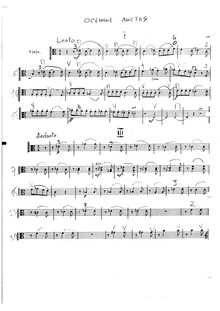 Partition viole de gambe, Feuilles d automne, Op.29, Rebikov, Vladimir