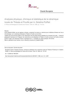 Analyses physique, chimique et statistique de la céramique locale de Thésée et Pouillé par A. Delattre-Poiffait - article ; n°1 ; vol.19, pg 115-123