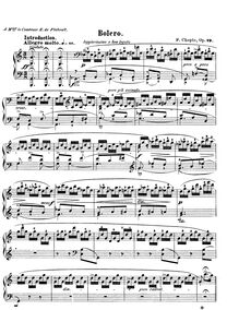 Partition complète, Bolero, Chopin, Frédéric par Frédéric Chopin