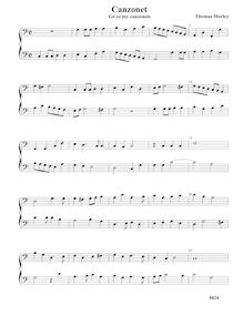 Partition Go ye my chansonnettes – partition complète, pour First Booke of chansonnettes to Two Voyces