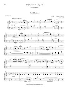 Partition , Offertoire (F major), L’Office Catholique, Op.148, Lefébure-Wély, Louis James Alfred