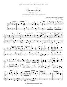 Partition complète, Forest Music, D major, Handel, George Frideric par George Frideric Handel