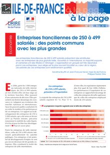 Entreprises franciliennes de 250 à 499 salariés : des points communs avec les plus grandes