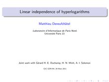 Linear independence of hyperlogarithms
