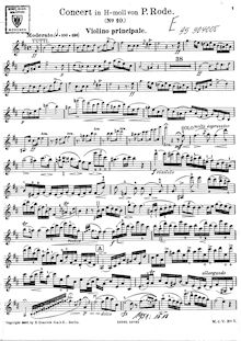 Partition de violon, violon Concerto No.10, B minor, Rode, Pierre