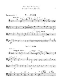 Partition Trombone 1, 2, 3, Tuba, Swan Lake, Лебединое озеро, Tchaikovsky, Pyotr
