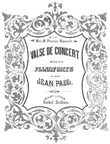 Partition complète, Valse de Concert, Kunkel, Jacob