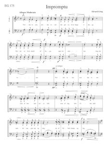 Partition complète chœur masculin, Impromptu EG 175, Grieg, Edvard