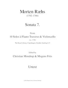 Partition Sonata 7 en A major, Urtext score, 10 Solos a Flauto Traverso & violoncelle