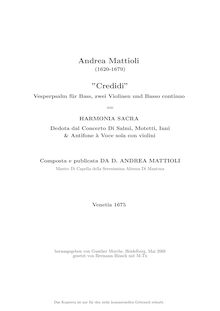 Partition complète, Credidi propter quod locutus sum, Mattioli, Andrea