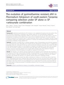 The evolution of pyrimethamine resistant dhfrin Plasmodium falciparumof south-eastern Tanzania: comparing selection under SP alone vsSP+artesunate combination