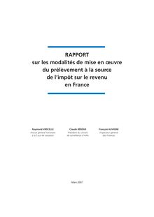 Les modalités de mise en oeuvre du prélèvement à la source de l'impôt sur le revenu en France