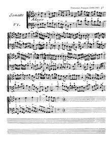Partition Sonata No.6 en E major, 10 violon sonates, Vol.1, 10 Sonatas for Violin and Continuo