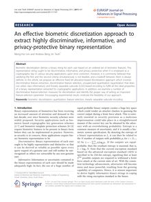 An effective biometric discretization approach to extract highly discriminative, informative, and privacy-protective binary representation