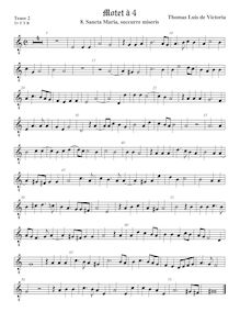 Partition ténor viole de gambe 2, octave aigu clef, Sancta Maria succurre miseris