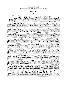 Partition flûte 1, 2, Slavonic Dances, Slovanské tance, Dvořák, Antonín par Antonín Dvořák